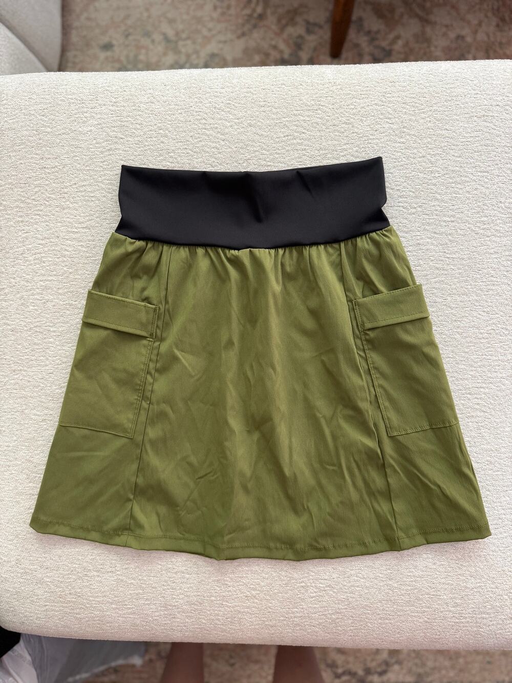 Purple Rain Adventure Skirts Sz S Skater Skirt Olive Green High Waisted Scuba